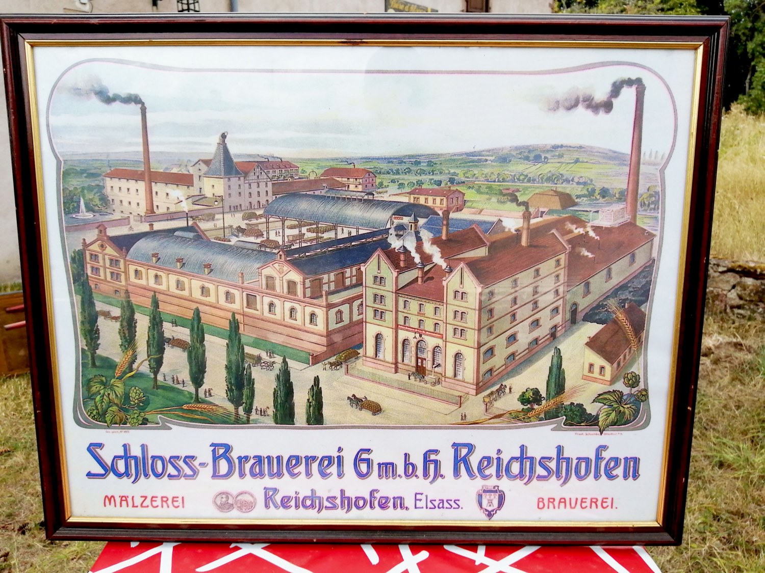 Vue de brasserie de Reichshoffen Alsace 1905